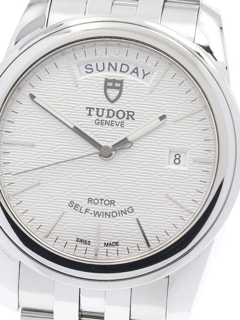 Tudor Glamor Date Day 56000 Silver Dial Automatic Mens Watch942970